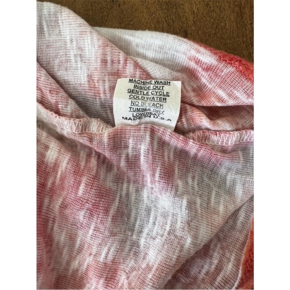 David Cline Top Shirt Size L Multicolor Burnout Fabric 3/4 Sleeve V-Neck Tie Dye - Picture 8 of 9